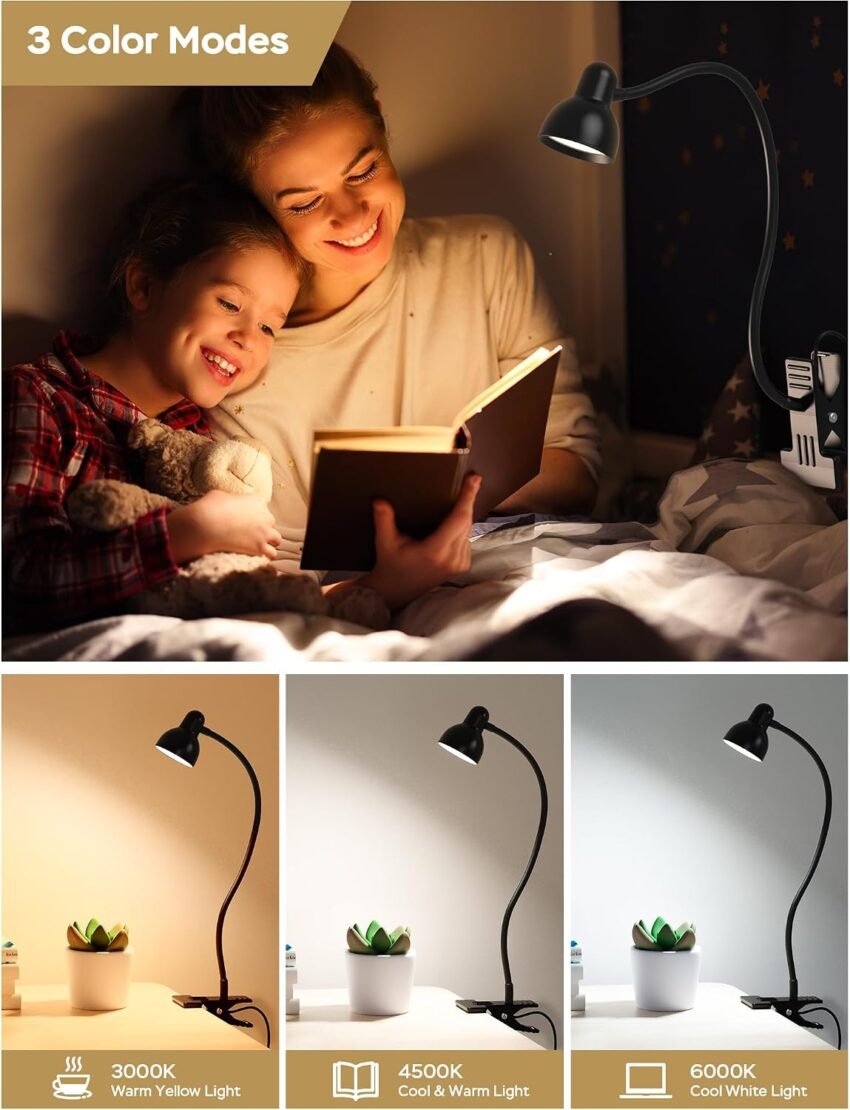 Amazon Basics Clip-On Desk Lamps