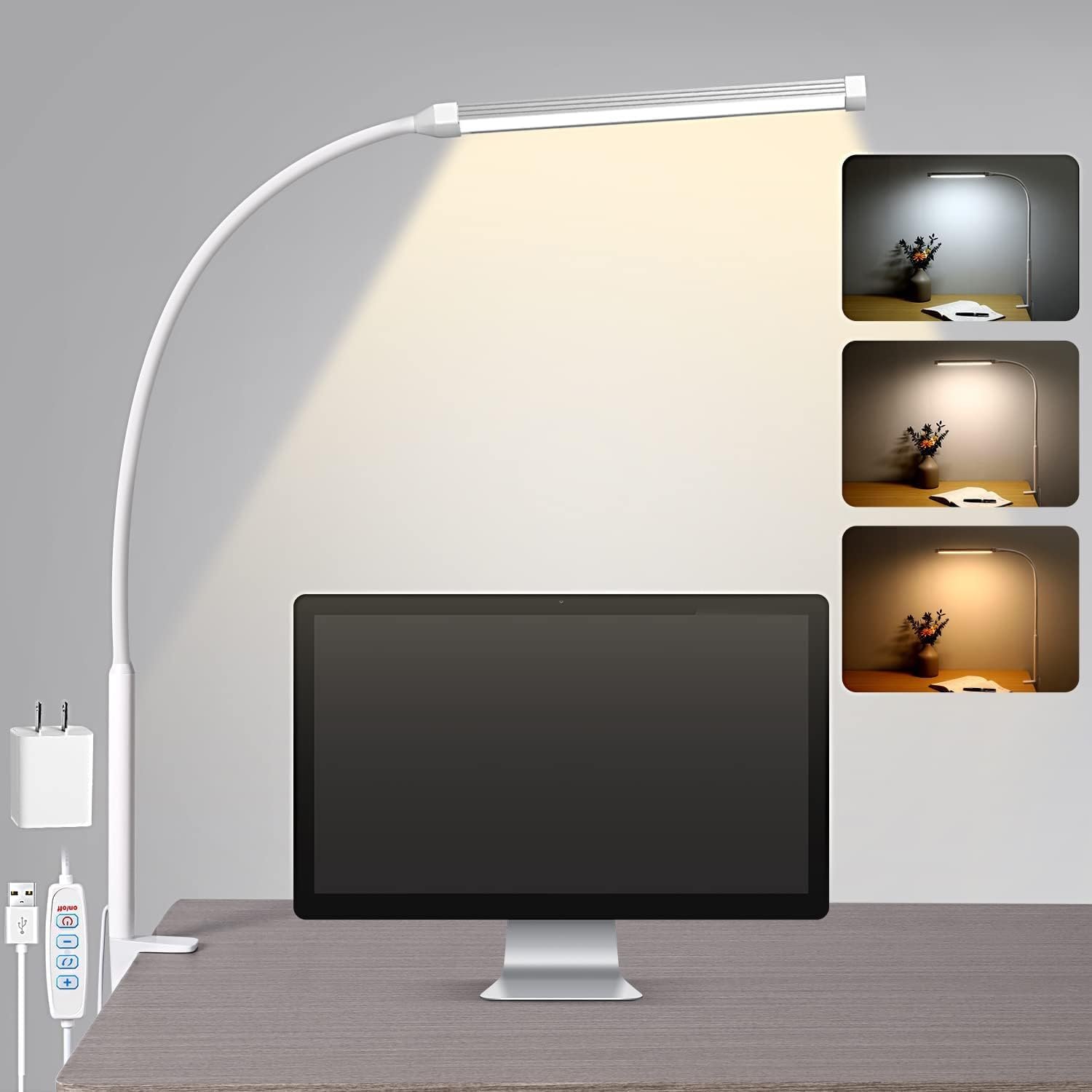 Amazon Basics Clip-On Desk Lamps